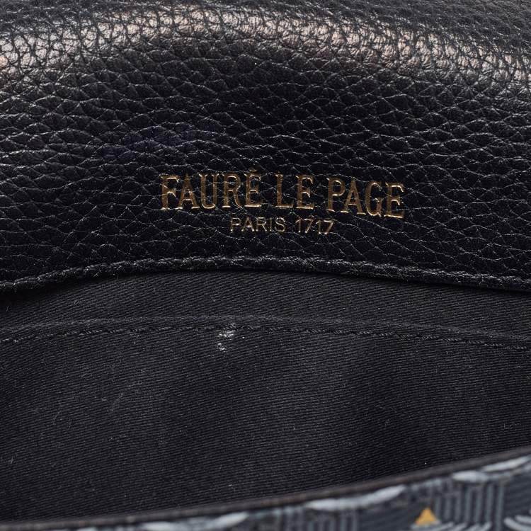 Pre Owned Faure Le Page Black Coated Canvas and Leather Calibre 21 Top Handle Bag