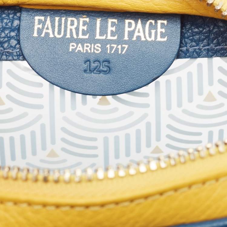 Pre Owned Faure Le Page Blue/Yellow Leather and PVC Phone Pouch Crossbody Bag