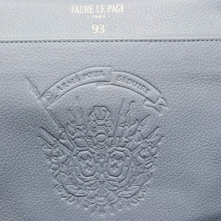 Pre Owned Faure Le Page Navy Blue Coated Canvas Daily Battle 35 Tote