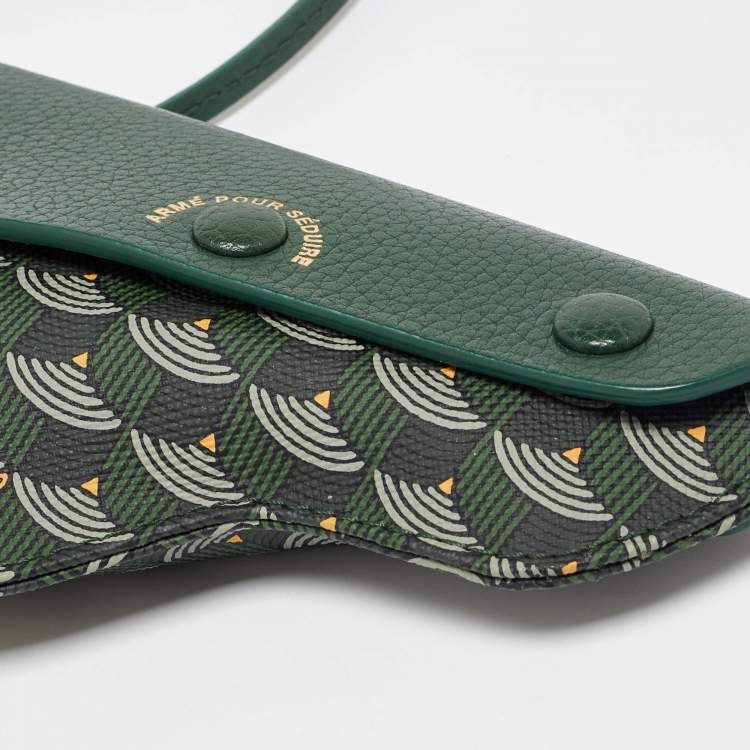Pre Owned Fauré Le Page Green Coated Canvas and Leather Calibre 18 Pouch