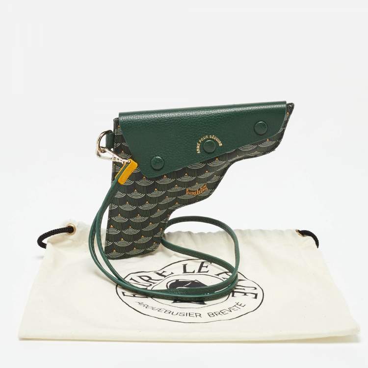 Pre Owned Fauré Le Page Green Coated Canvas and Leather Calibre 18 Pouch
