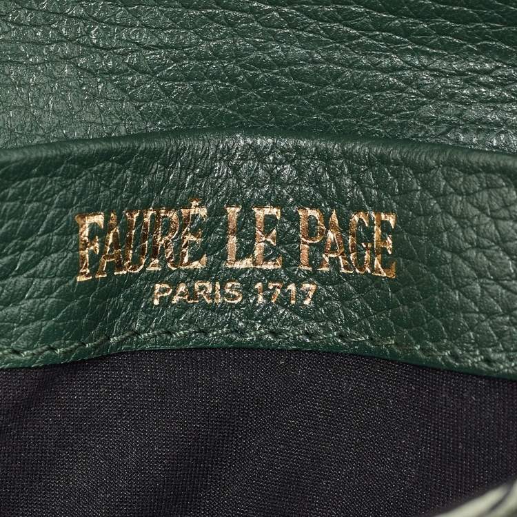Pre Owned Fauré Le Page Green Coated Canvas and Leather Calibre 18 Pouch