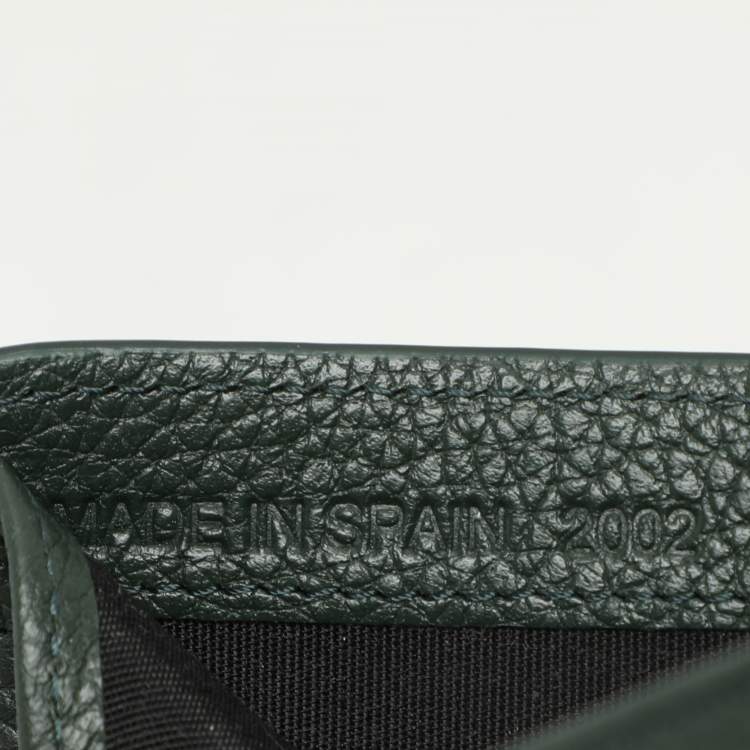 Pre Owned Faure Le Page Green Coated Canvas and Leather Bifold Card Case