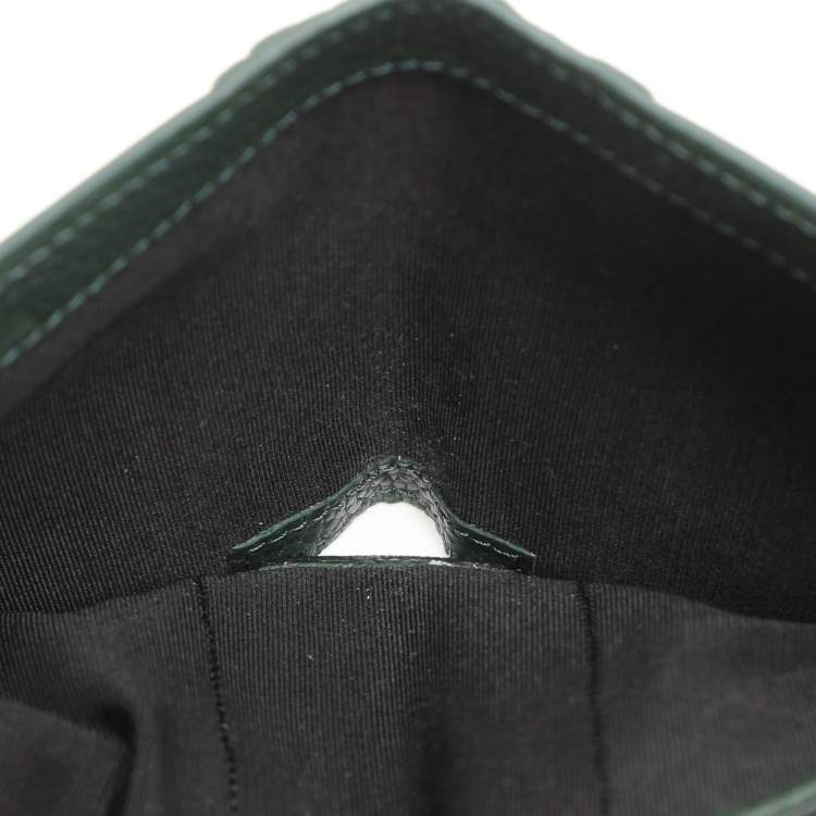 Pre Owned Faure Le Page Green Coated Canvas and Leather Bifold Card Case