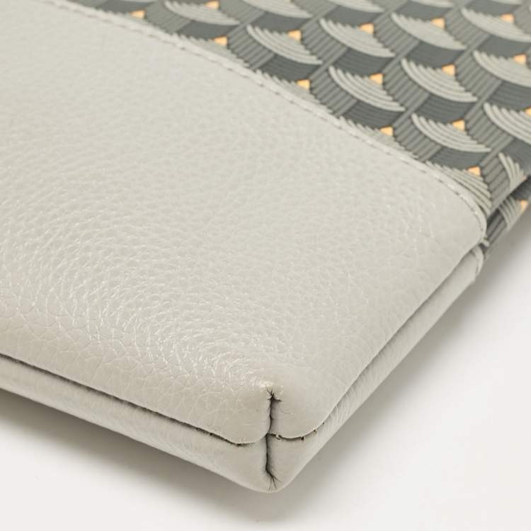 Pre Owned Faure Le Page Grey Coated Canvas and Leather Wristlet Pouch