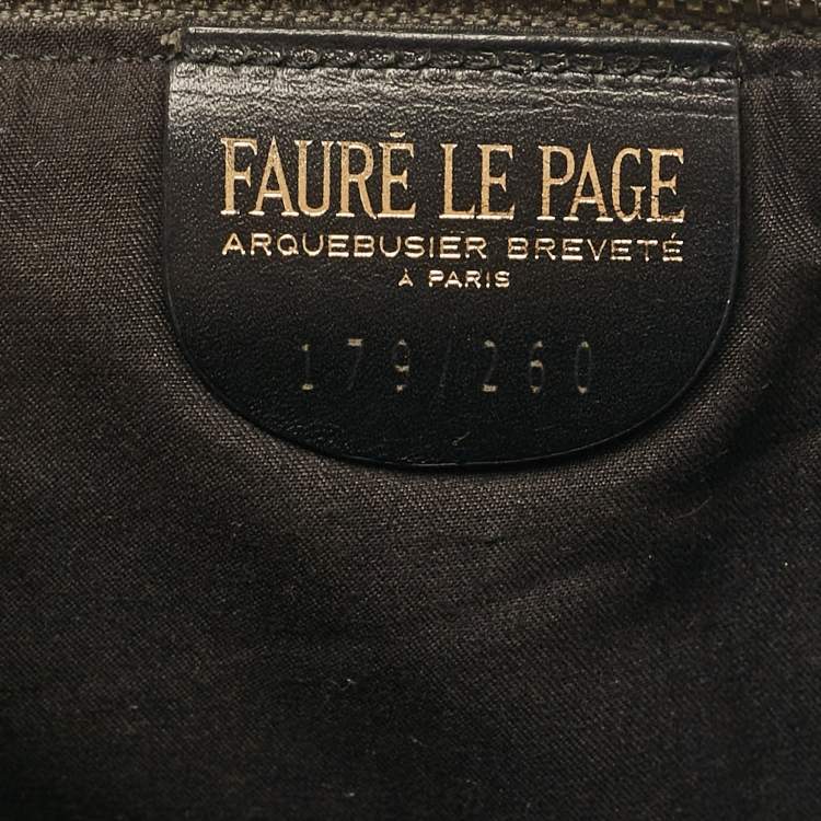 Pre Owned Faure Le Page Grey Coated Canvas and Leather Wristlet Pouch
