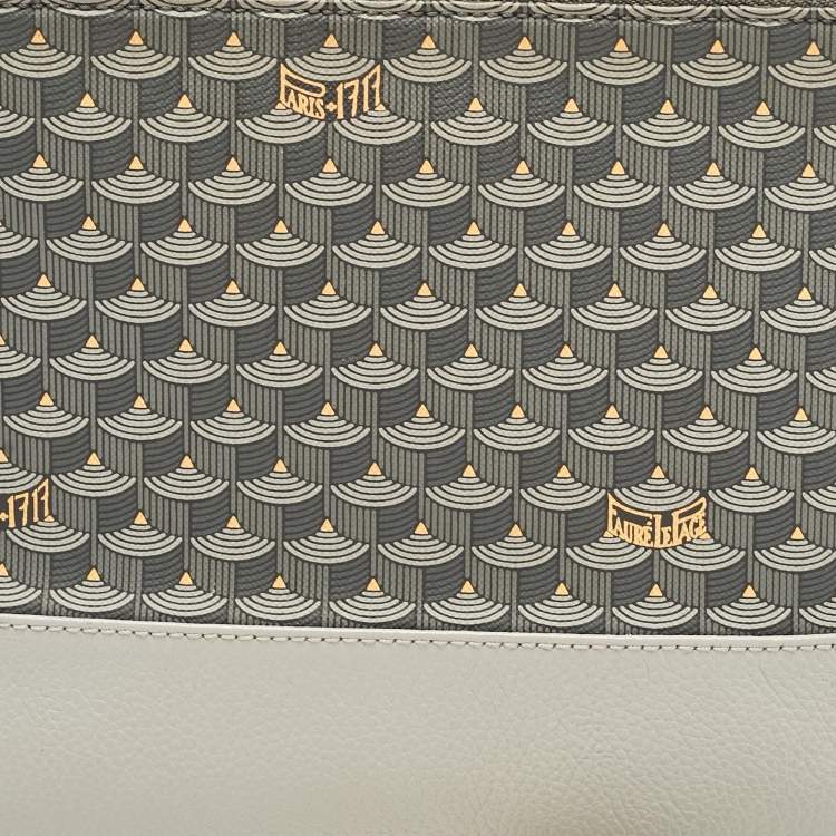 Pre Owned Faure Le Page Grey Coated Canvas and Leather Wristlet Pouch