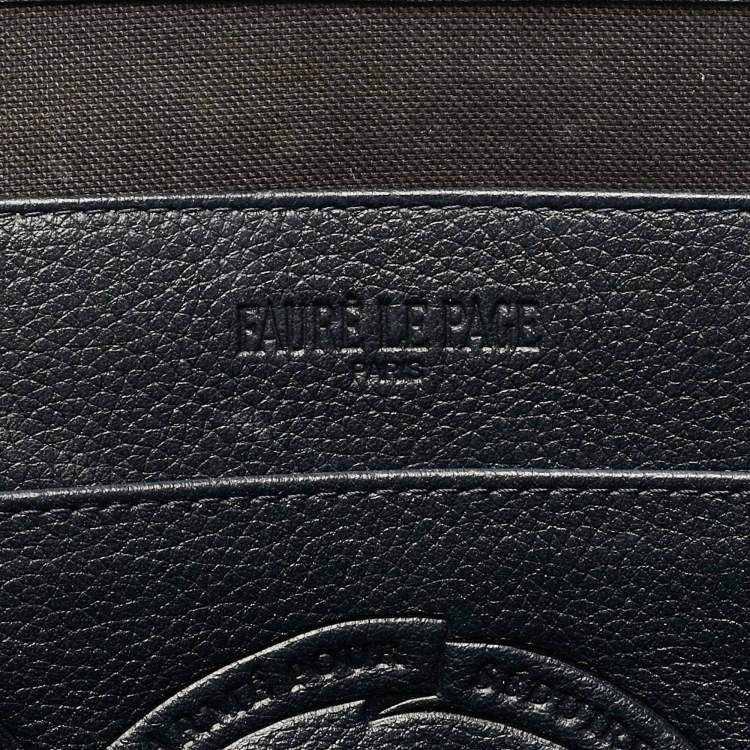 Pre Owned Faure Le Page Navy Blue Coated Canvas and Leather Daily Battle Tote