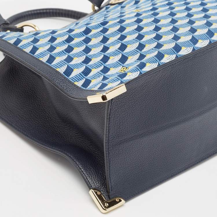مملوكة مسبقًا Faure Le Page Blue Jacquard Fabric SagaCity 31 Tote
