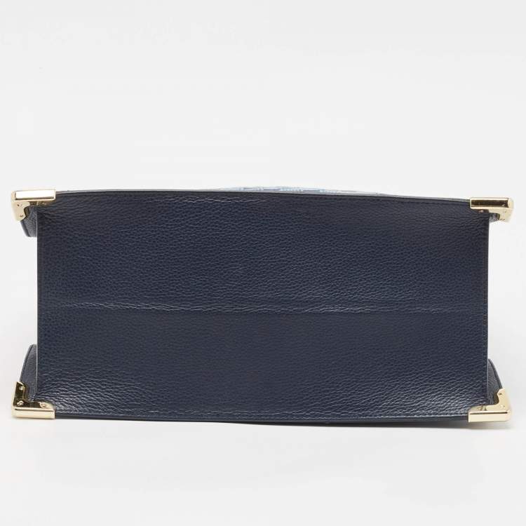 مملوكة مسبقًا Faure Le Page Blue Jacquard Fabric SagaCity 31 Tote