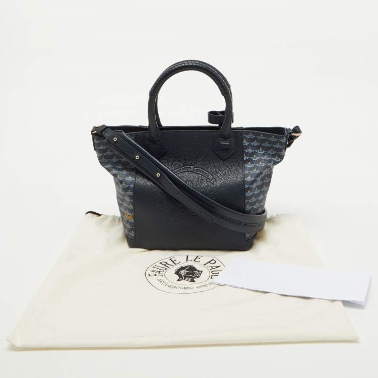 Pre Owned Faure Le page Blue Coated Canvas and Leather Carry On 20 Tote