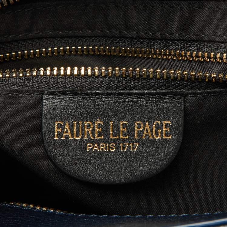 Pre Owned Faure Le page Blue Coated Canvas and Leather Carry On 20 Tote