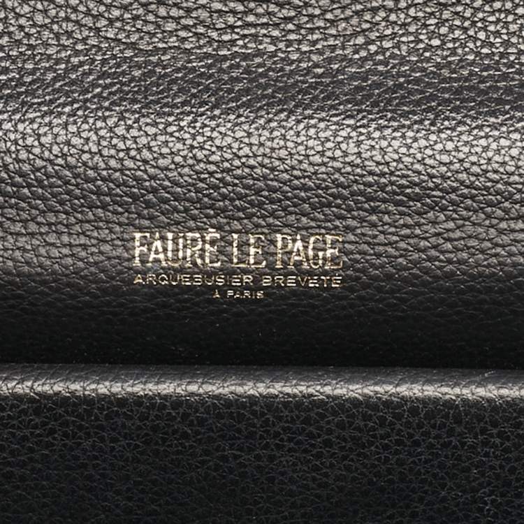 Pre Owned Faure Le Page Black Coated Canvas and Leather Parade Top Handle Bag