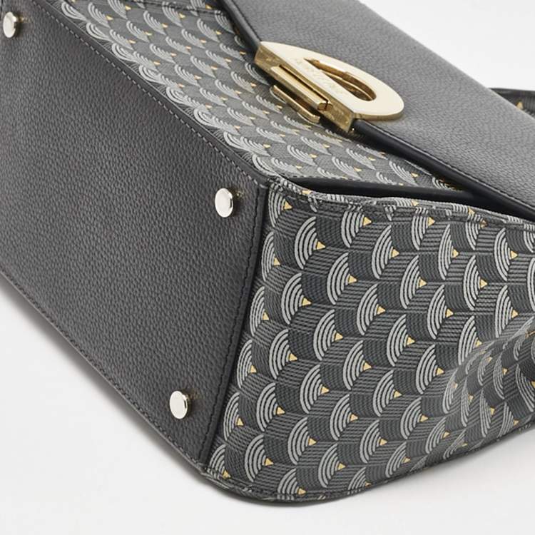 Pre Owned Faure Le Page Black Coated Canvas and Leather Parade Top Handle Bag