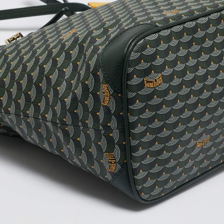 مملوكة مسبقًا Faure Le Page Green Coated Canvas and Leather Daily Battle Tote