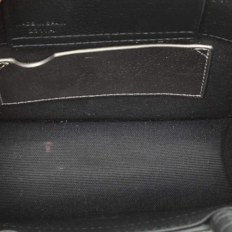 Pre Owned Faure Le Page Black Signature Jacquard and Leather Sagacity 18 Tote