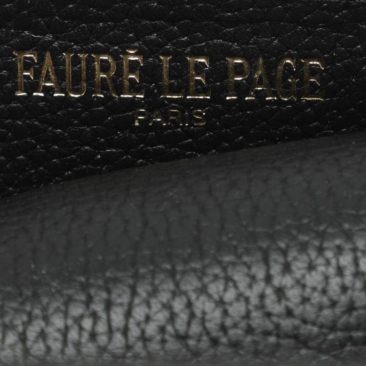 Pre Owned Faure Le Page Black Signature Jacquard and Leather Sagacity 18 Tote