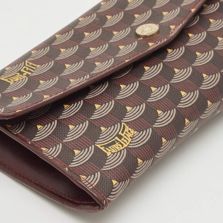 Pre Owned Faure Le Page Burgundy Coated Canvas Continental Wallet