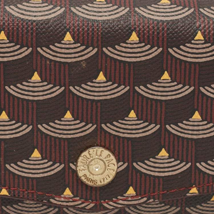 Pre Owned Faure Le Page Burgundy Coated Canvas Continental Wallet