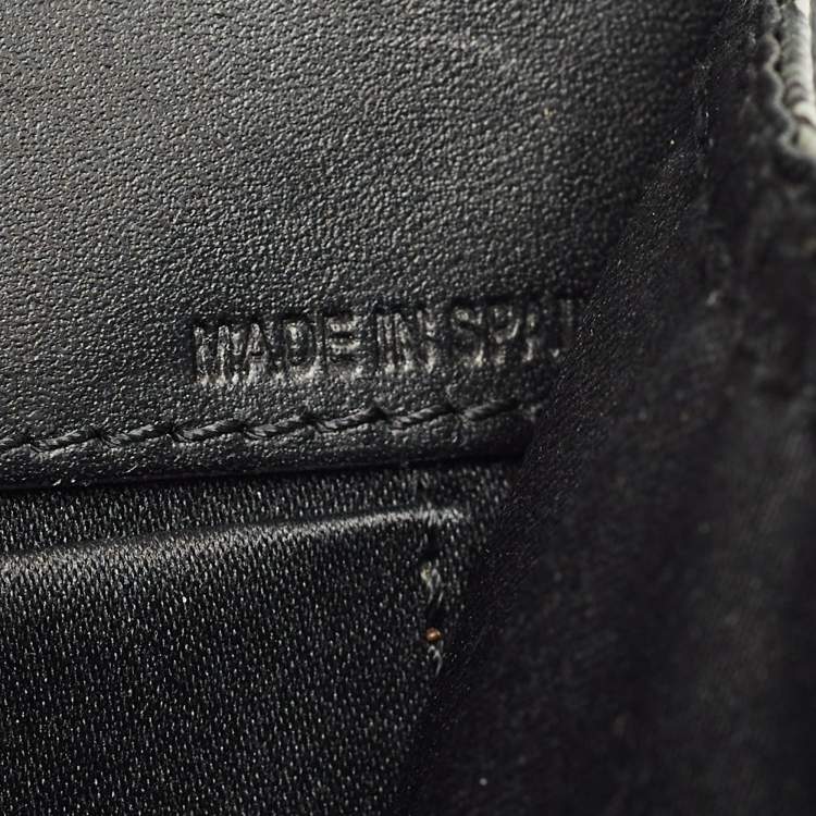 Pre Owned Faure Le Page Black/Grey Coated Canvas and Leather Parade Top Handle Bag
