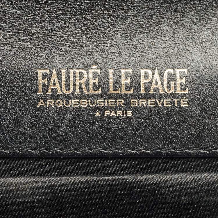 Pre Owned Faure Le Page Black/Grey Coated Canvas and Leather Parade Top Handle Bag