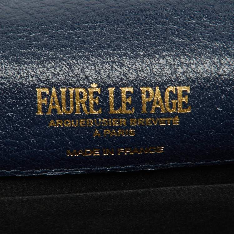 Pre Owned Faure Le Page Blue Coated Canvas and Leather Parade Soft 19 Top Handle Bag