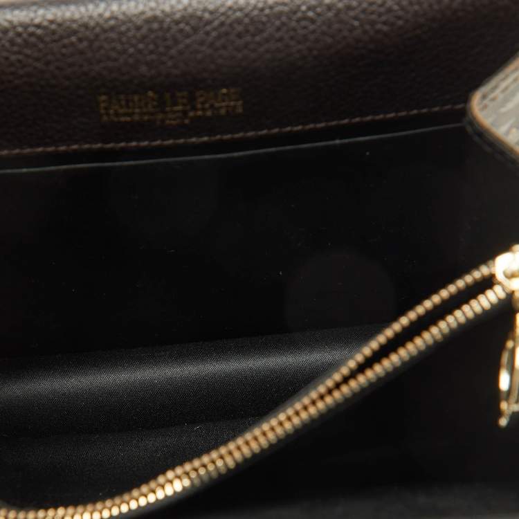 Pre Owned Faure Le Page Dark Brown Coated Canvas and Leather Parade Soft 23 Top Handle Bag
