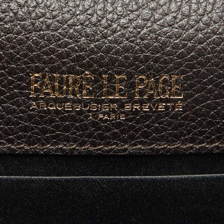 Pre Owned Faure Le Page Dark Brown Coated Canvas and Leather Parade Soft 23 Top Handle Bag