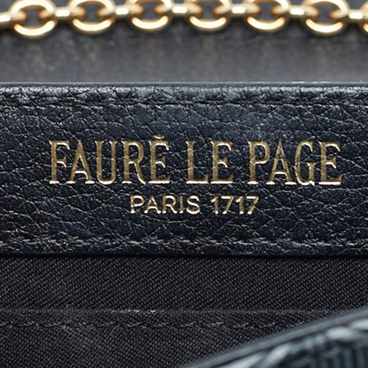 Pre Owned Faure Le Page Black Coated Canvas and Leather Calibre 21 Top Handle Bag