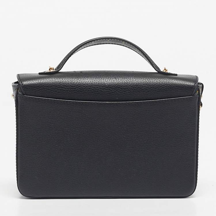 Pre Owned Faure Le Page Black Coated Canvas and Leather Calibre 21 Top Handle Bag