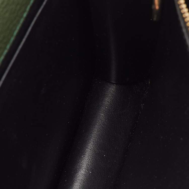 مملوكة مسبقًا Faure Le Page Parade Green Coated Canvas and Alligator Top Handle Bag