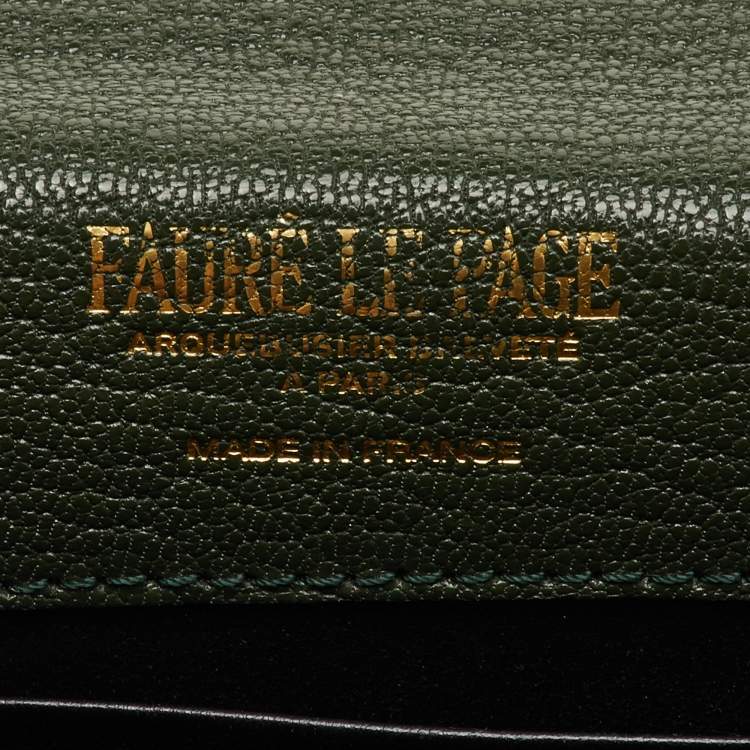 مملوكة مسبقًا Faure Le Page Parade Green Coated Canvas and Alligator Top Handle Bag