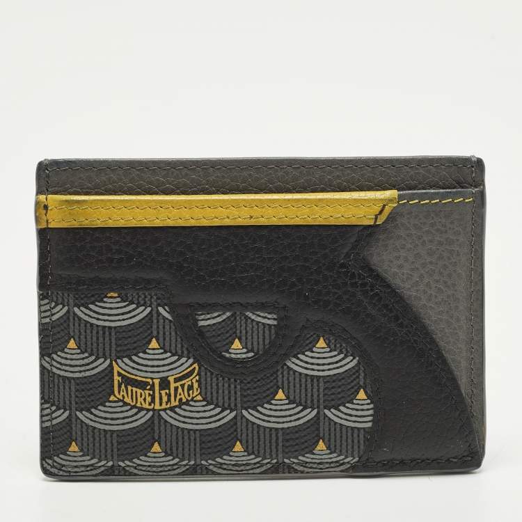 Pre Owned Faure Le Page Gangsta 4CC Grey Coated Canvas and Leather Card Holder