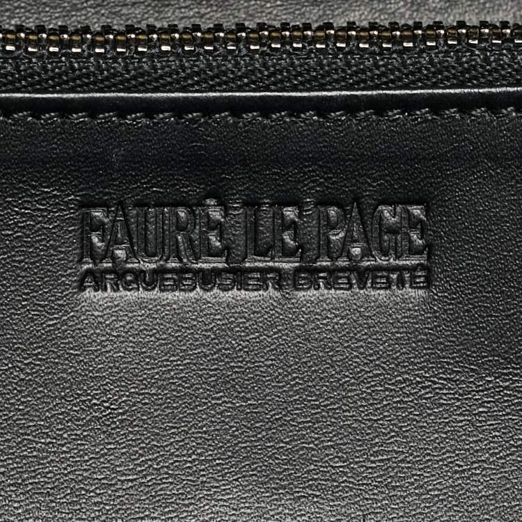 Pre Owned Faure Le Page Blue/Black Coated Canvas Continental Flap Wallet