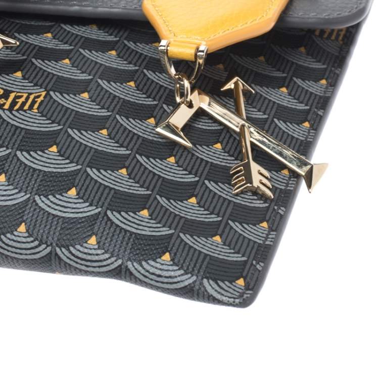 Pre Owned Faure Le Page Grey Leather and Canvas Envelope Triomphe Clutch
