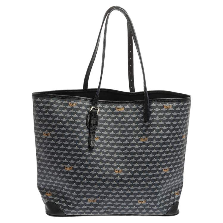 Pre Owned Faure Le page Blue Coated Canvas and Leather Daily Battle 37 Tote