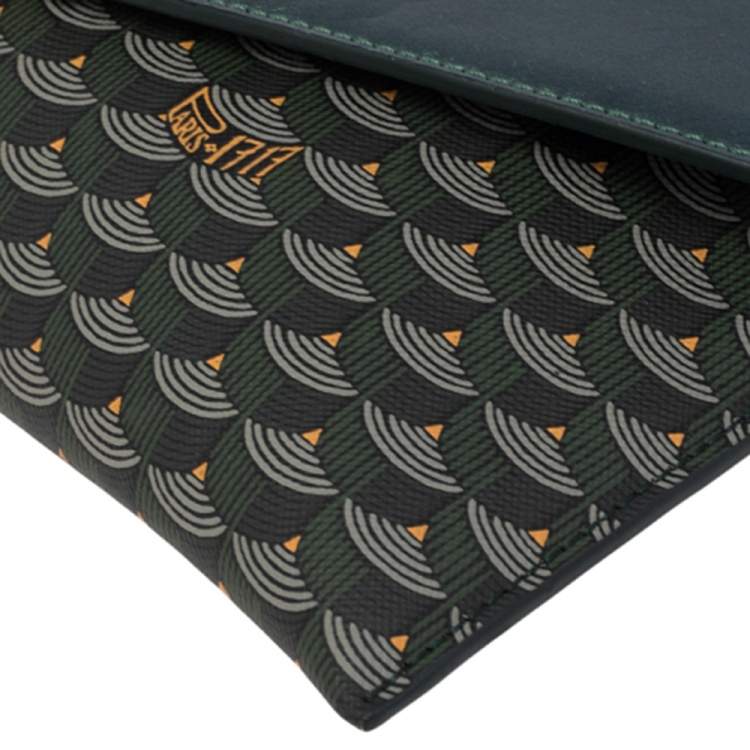 Pre Owned Faure Le Page Green Coated Canvas and Leather Parade Clutch 