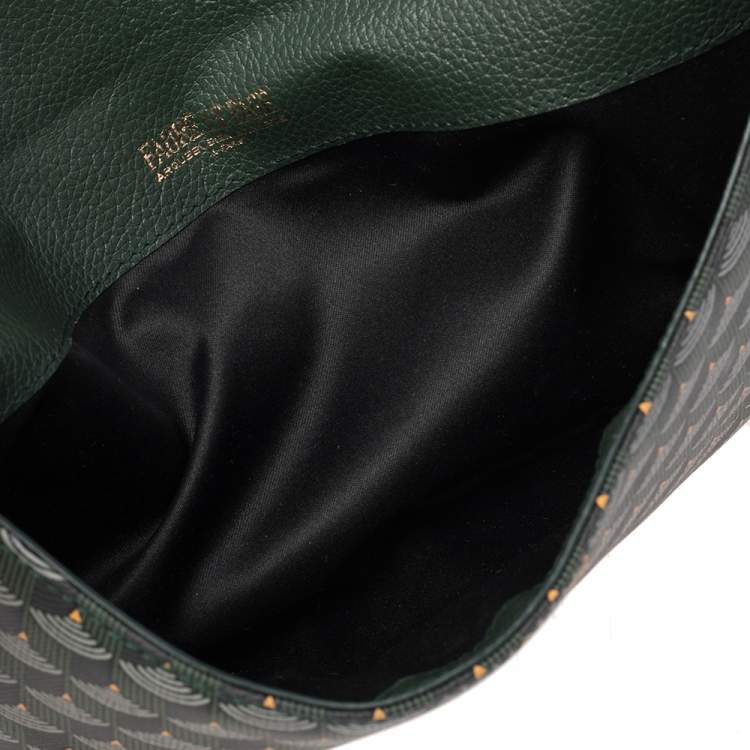 Pre Owned Faure Le Page Green Coated Canvas and Leather Parade Clutch 