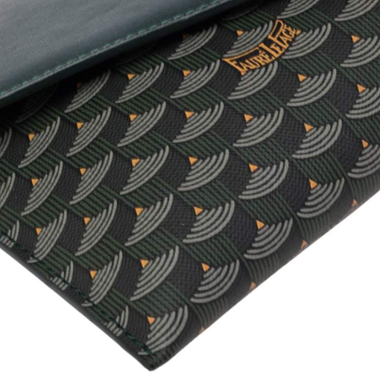 Pre Owned Faure Le Page Green Coated Canvas and Leather Parade Clutch 
