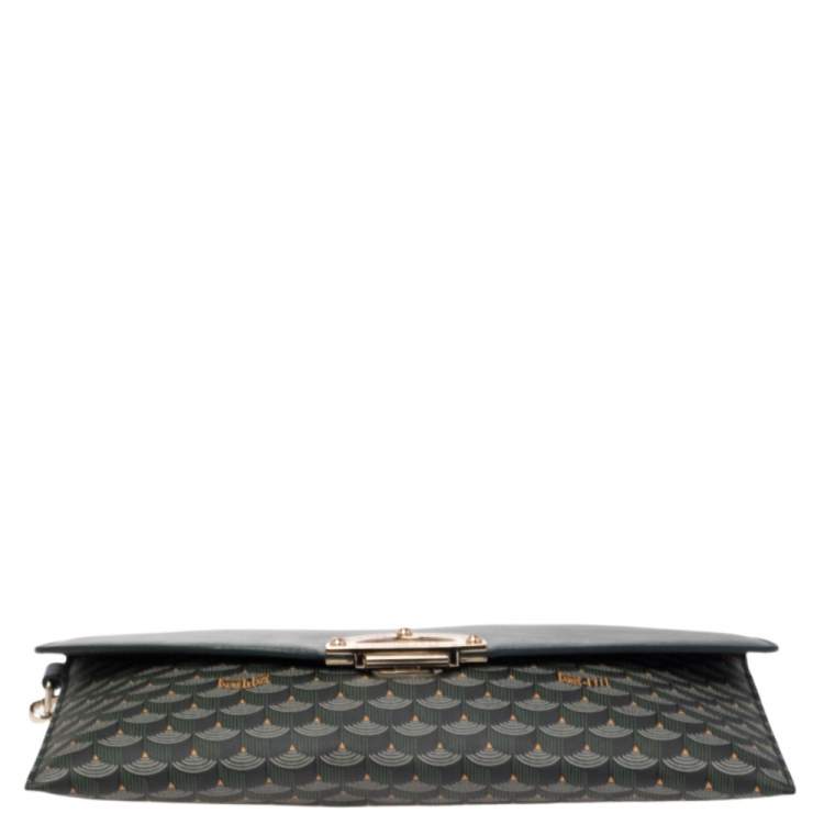 Pre Owned Faure Le Page Green Coated Canvas and Leather Parade Clutch 