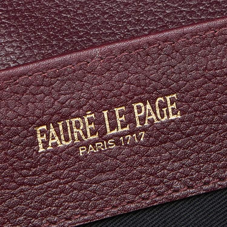Pre Owned Faure Le Page Burgundy Coated Canvas And Leather Express 36 Messenger Bag