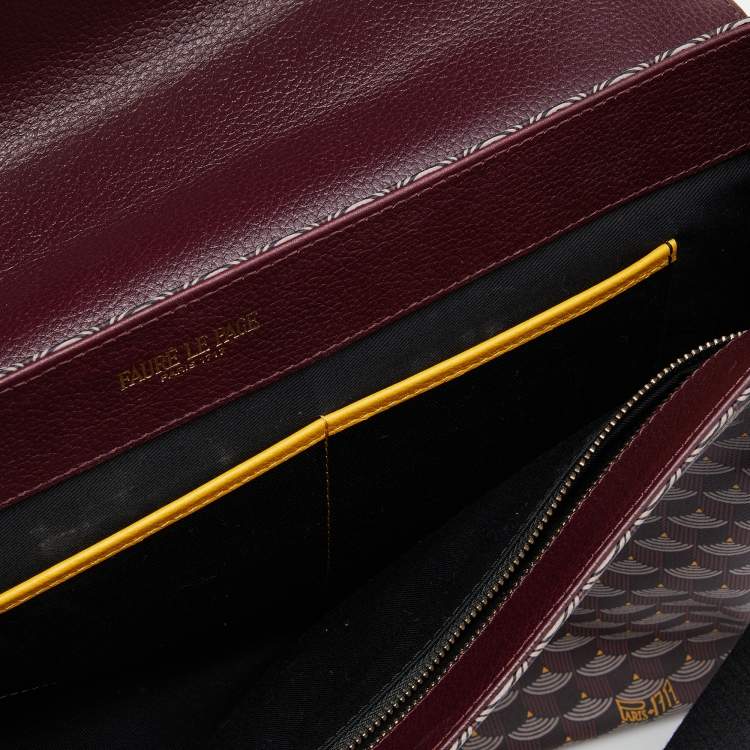 Pre Owned Faure Le Page Burgundy Coated Canvas And Leather Express 36 Messenger Bag
