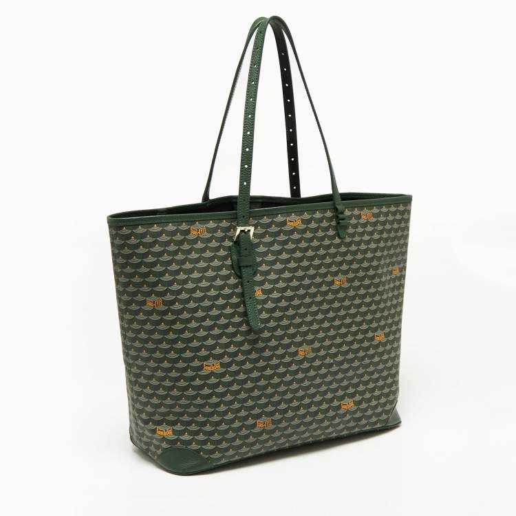 Pre Owned Faure Le Page Green Coated Canvas and Leather Daily Battle 37 Tote