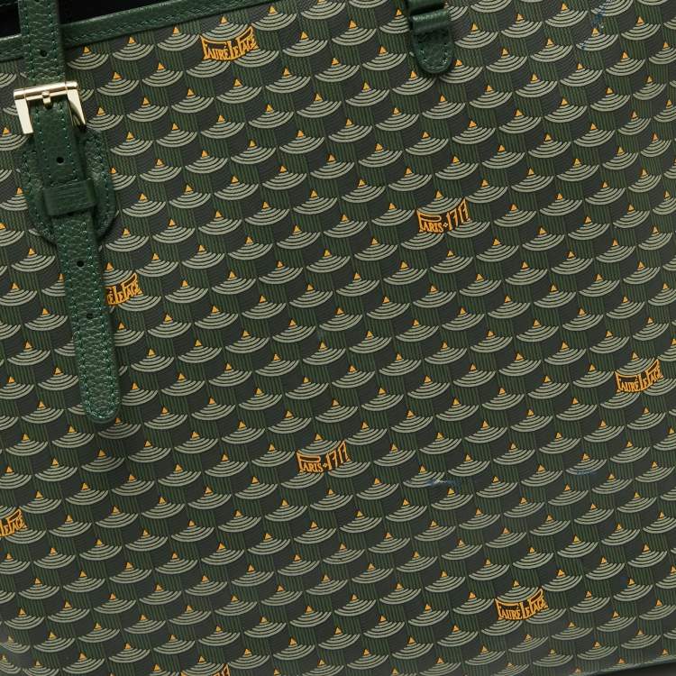 Pre Owned Faure Le Page Green Coated Canvas and Leather Daily Battle 37 Tote