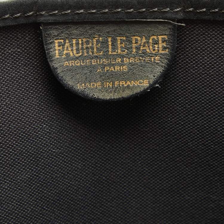 Pre Owned Faure Le Page Green/Black Coated Canvas and Leather Daily Battle Tote