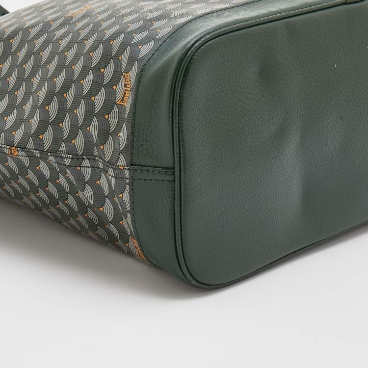 Pre Owned Faure Le Page Green Coated Canvas and Leather Daily Battle 37 Tote