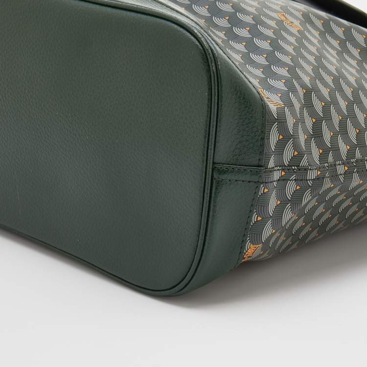 Pre Owned Faure Le Page Green Coated Canvas and Leather Daily Battle 37 Tote