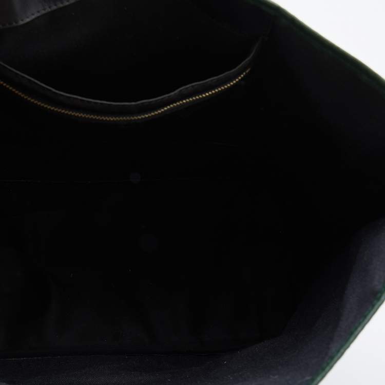Pre Owned Faure Le Page Green Coated Canvas and Leather Daily Battle 37 Tote