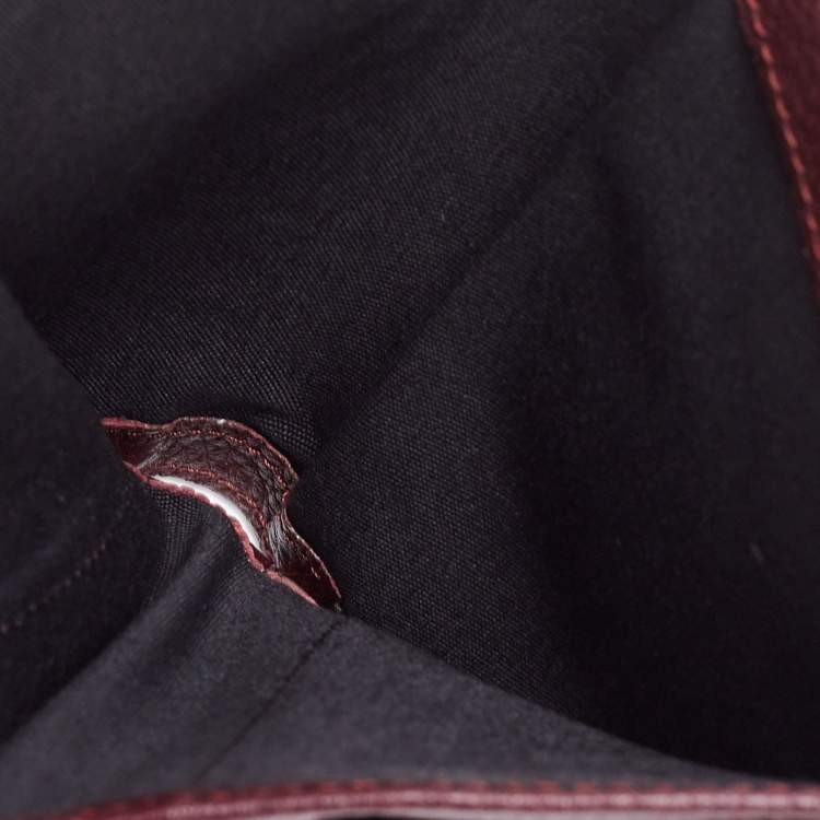 Pre Owned Faure Le Page Burgundy Coated Canvas and Leather Calibre Bifold Wallet