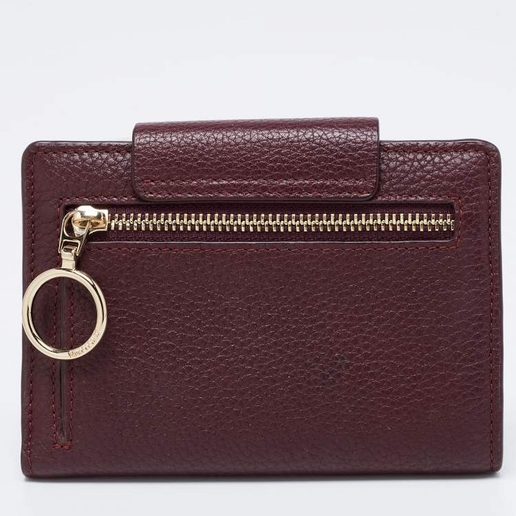 Pre Owned Faure Le Page Burgundy Coated Canvas and Leather Calibre Bifold Wallet